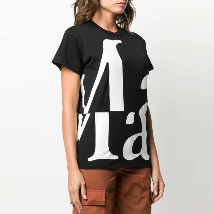 Shop (W) Maison Margiela FW21 Kaos Hitam Pendek Alphabet Print Fashion. S51GC0496S22816900