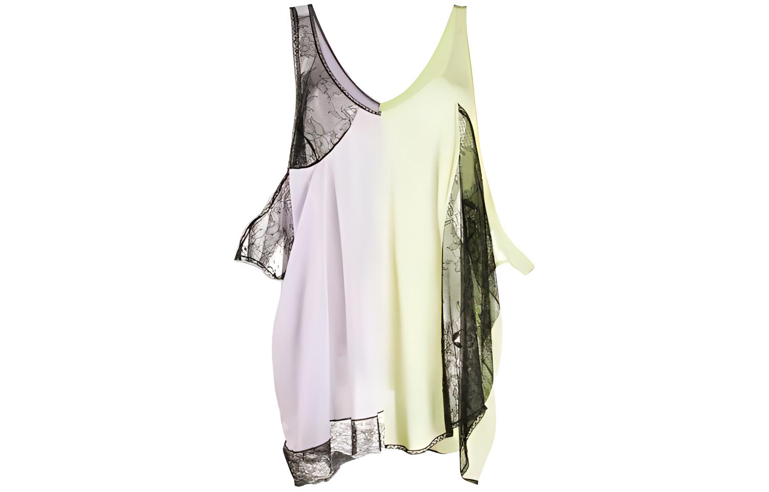 (Women) Maison Margiela FW21 Asymmetric Patchwork Strap Top Women’s Pink Green S51NC0574S23591