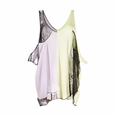 (Women) Maison Margiela FW21 Asymmetric Patchwork Strap Top Women’s Pink Green S51NC0574S23591