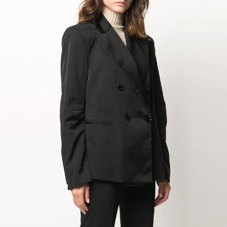 Shop (W) Maison Margiela 2021秋冬黑色双排扣短款西装外套. S52BN0073S53087