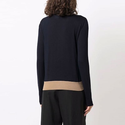 (W) Cárdigan de lana azul con cuello en V Maison Margiela FW21. S51HA1122S17800002F Shop (W) Cárdigan de lana azul con cuello en V Maison Margiela FW21. S51HA1122S17800002F