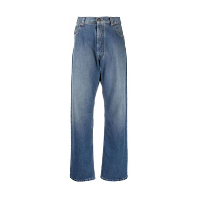 (Women) Maison Margiela FW21 Distressed Loose-Fit Blue Jeans. S51LA0148S30561972