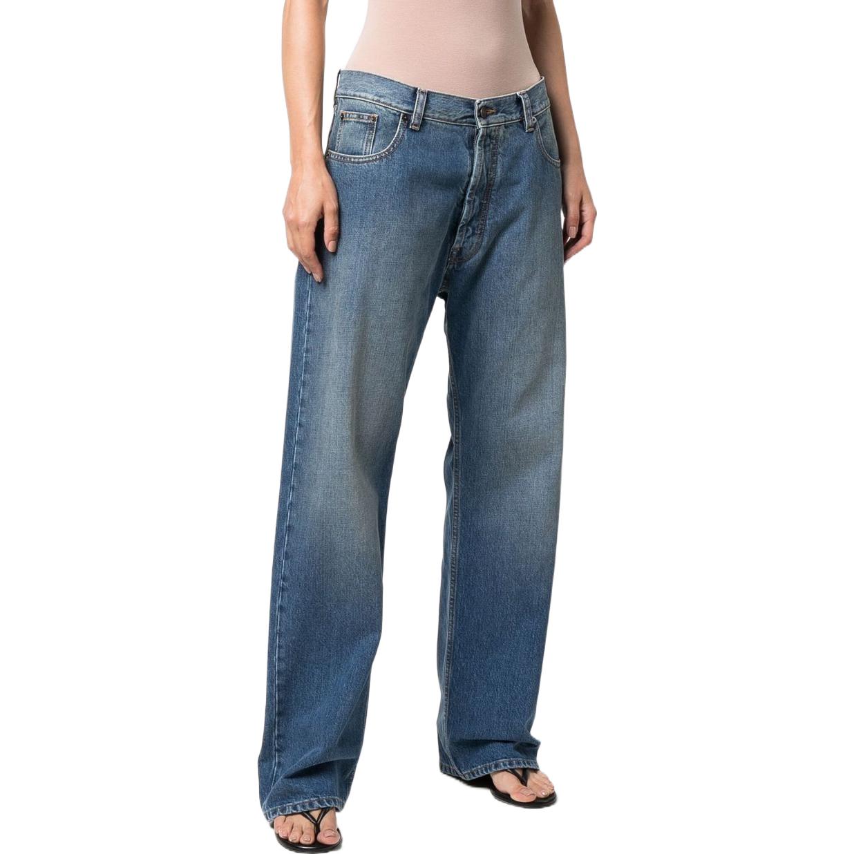 Shop (W) Maison Margiela FW21 Vaqueros Azules Sueltos y Desgastados. S51LA0148S30561972