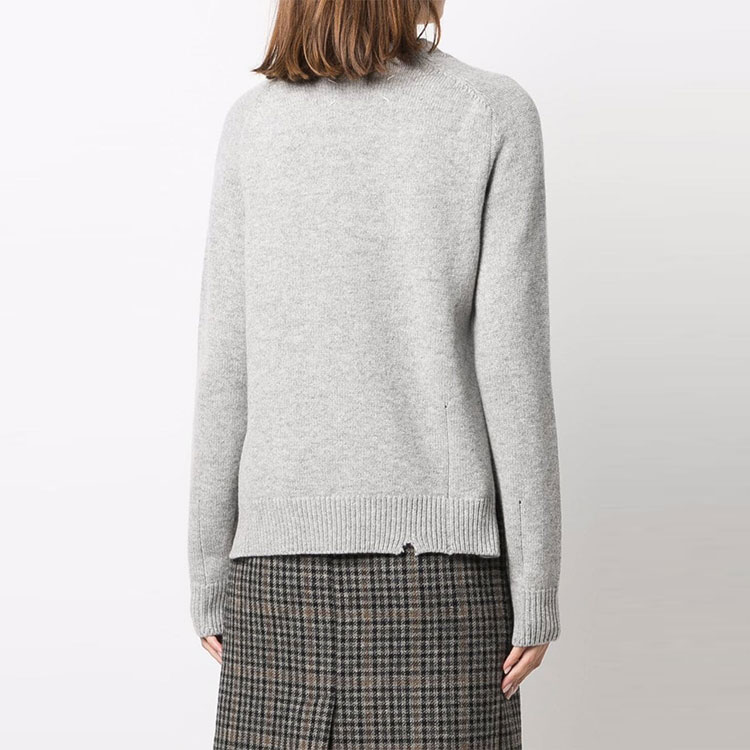 Shop (W) Maison Margiela FW21 標誌破壞風羊毛毛衣 灰色 S51GP0200S17486857M