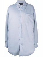 (Women) Maison Margiela FW21 Loose-Fit Blue Shirt-Style Jacket. S51DL0378S54192492F (Women) Maison Margiela FW21 Loose-Fit Blue Shirt-Style Jacket. S51DL0378S54192492F