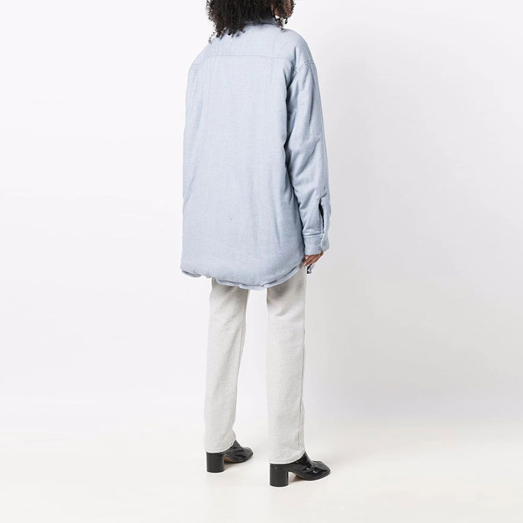 Shop (W) メゾンマルジェラ FW21 ルーズフィット ブルーシャツスタイルジャケット S51DL0378S54192492F