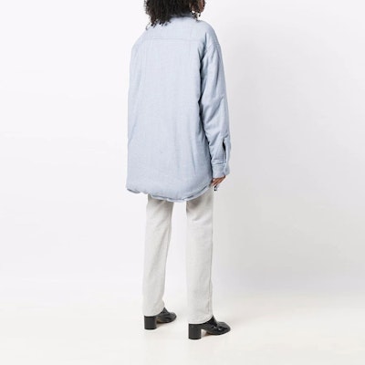 (W) メゾンマルジェラ FW21 ルーズフィット ブルーシャツスタイルジャケット S51DL0378S54192492F Shop (W) メゾンマルジェラ FW21 ルーズフィット ブルーシャツスタイルジャケット S51DL0378S54192492F