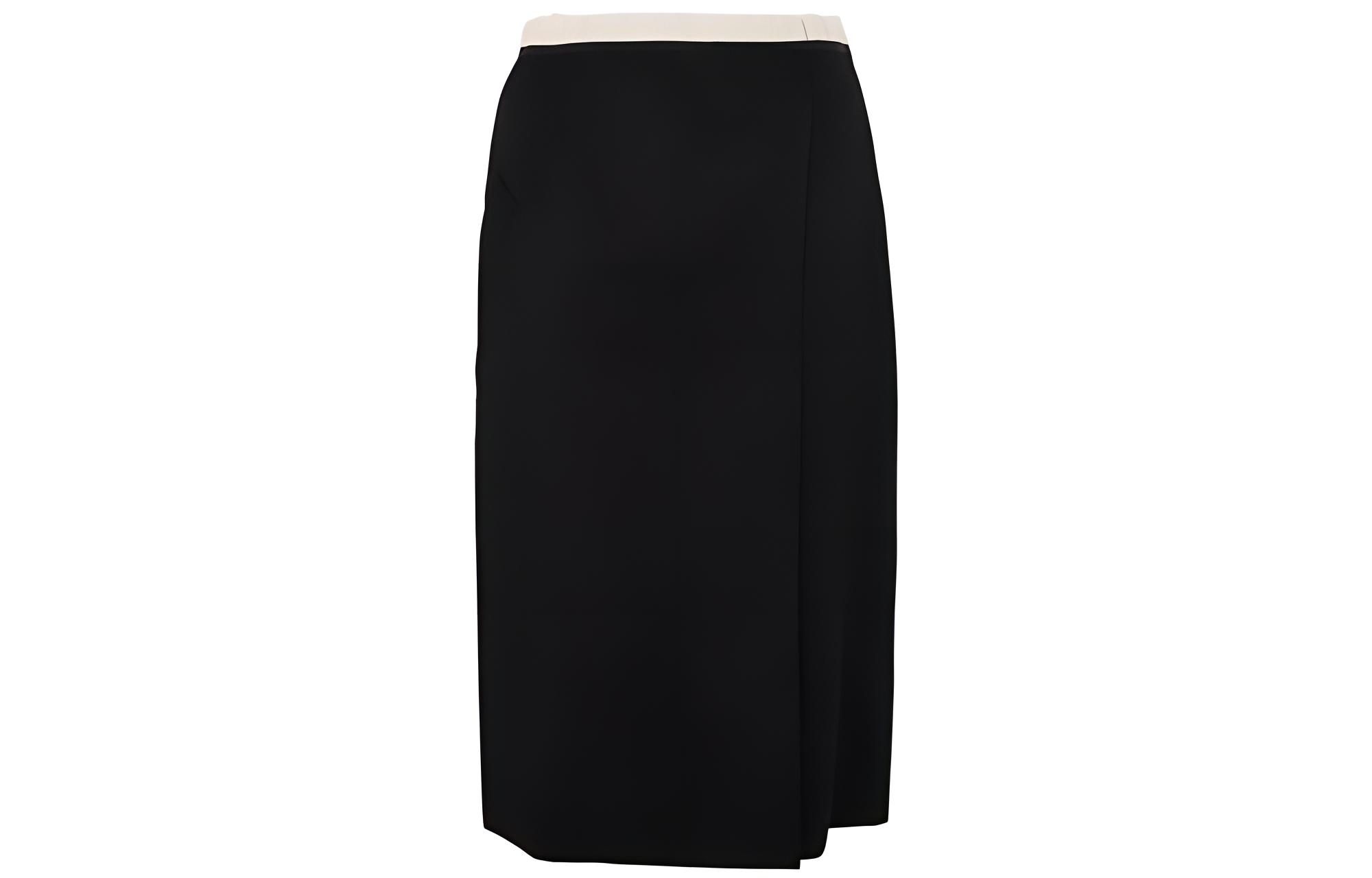 (Women) Maison Margiela FW22  Asymmetric Colorblock Midi Skirt Black. S51MA0479S53216-900