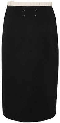 (W) Maison Margiela FW22 不对称拼色中长半裙 黑色. S51MA0479S53216-900 Lookbook (W) Maison Margiela FW22 不对称拼色中长半裙 黑色. S51MA0479S53216-900