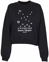 Order (Women) Maison Margiela FW22 Black Logo Print Crewneck Pullover Sweatshirt S51GU0118S25540900