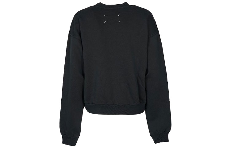 Lookbook (W) Maison Margiela FW22 Hitam Logo Print Crewneck Pullover Sweatshirt S51GU0118S25540900