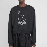 Purchase (Women) Maison Margiela FW22 Black Logo Print Crewneck Pullover Sweatshirt S51GU0118S25540900