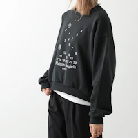 Details for (Women) Maison Margiela FW22 Black Logo Print Crewneck Pullover Sweatshirt S51GU0118S25540900