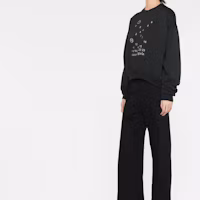 Sizing (Women) Maison Margiela FW22 Black Logo Print Crewneck Pullover Sweatshirt S51GU0118S25540900