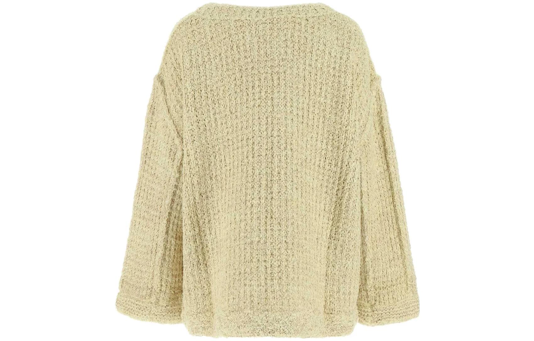 Lookbook (W) Maison Margiela FW22 Coklat Solid Knit Crewneck Sweater Lelaki. S51GP0264S18143-001F