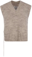 (Women) Maison Margiela FW22 Brown Solid V-Neck Knit Pullover Vest SI0TH0001S17802119M (Women) Maison Margiela FW22 Brown Solid V-Neck Knit Pullover Vest SI0TH0001S17802119M