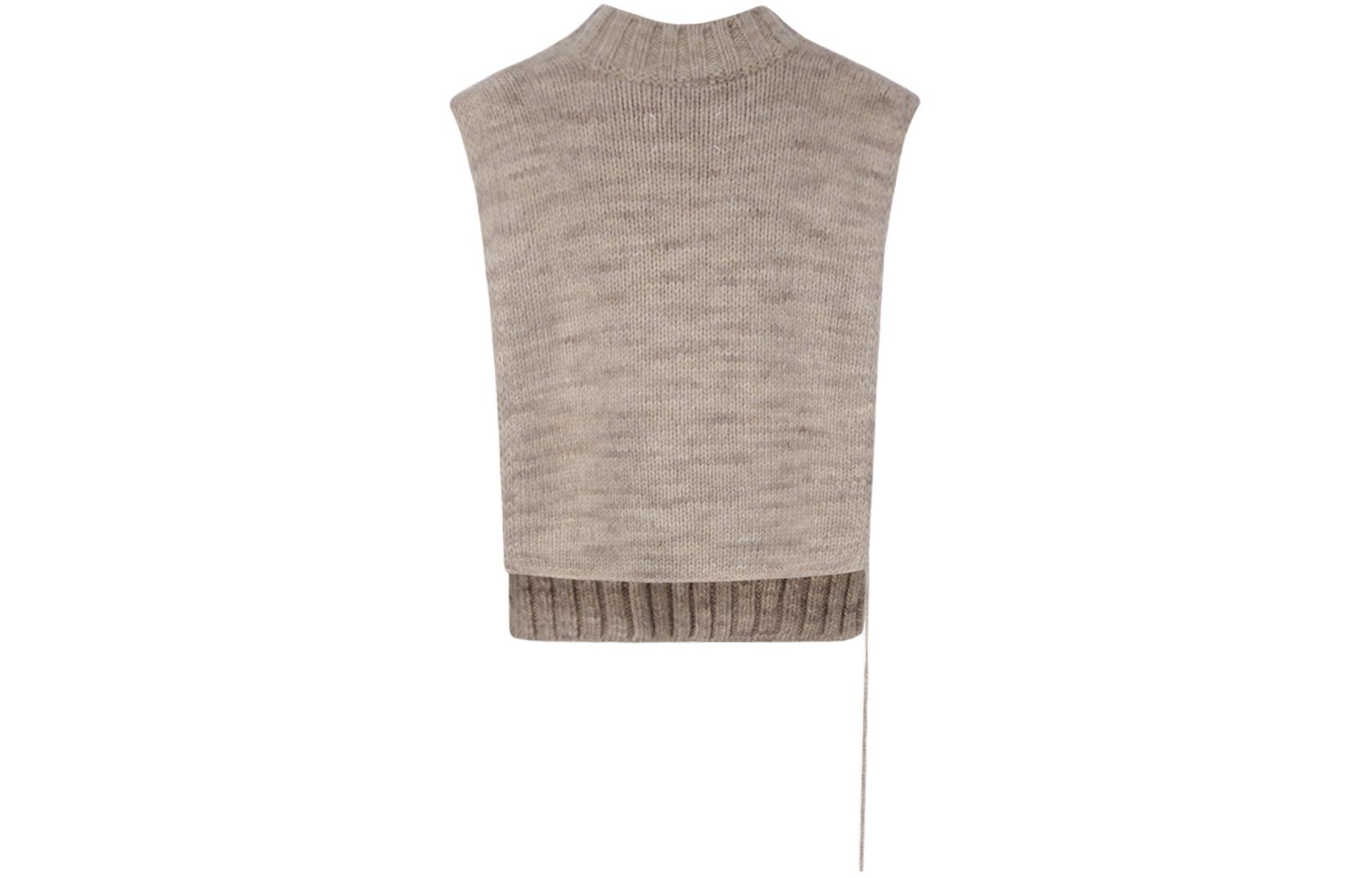 Lookbook (W) Maison Margiela 秋冬22 棕色V领针织毛衣背心 SI0TH0001S17802119M