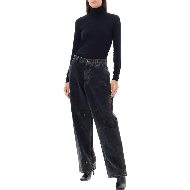 Lookbook (W) Maison Margiela FW22 Jeans de Tiro Alto y Corte Ancho Negro. S51LA0162S30842900