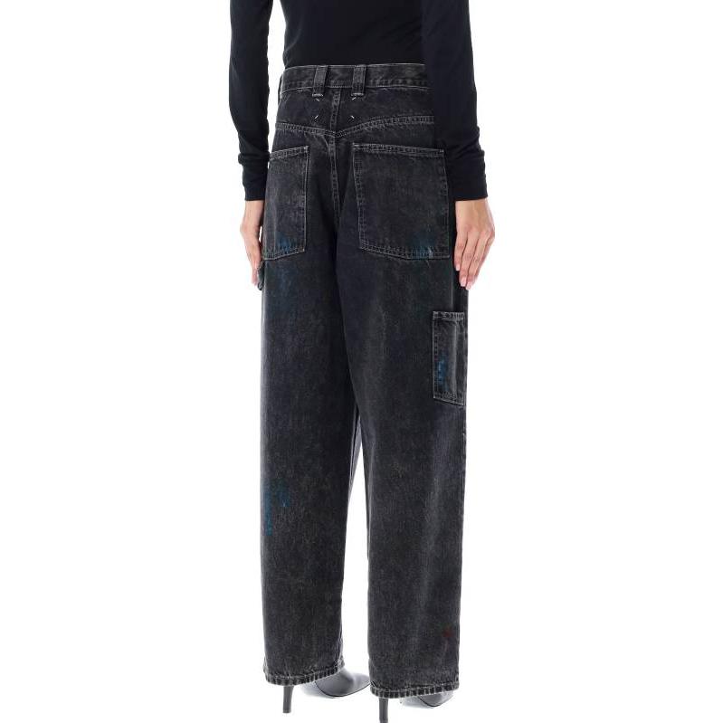 Shop (W) Maison Margiela FW22 Jeans de Tiro Alto y Corte Ancho Negro. S51LA0162S30842900