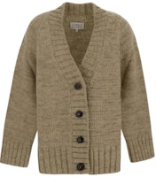 (Women) Maison Margiela FW22 Oversized V-Neck Button-Up Knit Cardigan Beige Brown SI0GP0004S17802736M (Women) Maison Margiela FW22 Oversized V-Neck Button-Up Knit Cardigan Beige Brown SI0GP0004S17802736M