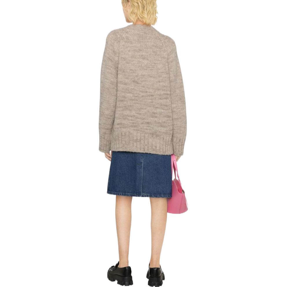 Shop (W) Maison Margiela FW22 Kardigan Rajut Oversized V-Leher Coklat. SI0GP0004S17802119M