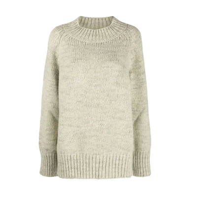(Women) Maison Margiela FW22 Plain Crewneck Sweater Light Gray SI0GP0003S17802709