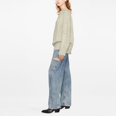 (W) Maison Margiela FW22 Suéter Cuello Redondo Liso Gris Claro SI0GP0003S17802709 Purchase (W) Maison Margiela FW22 Suéter Cuello Redondo Liso Gris Claro SI0GP0003S17802709