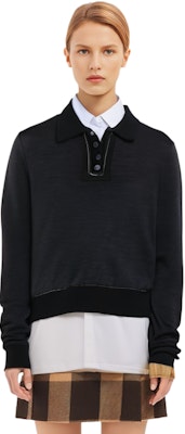 (W) Maison Margiela FW22 Atasan Knit Lengan Panjang Polo Warna Solid Abu Gelap SI0GL0001S17800 Sizing (W) Maison Margiela FW22 Atasan Knit Lengan Panjang Polo Warna Solid Abu Gelap SI0GL0001S17800