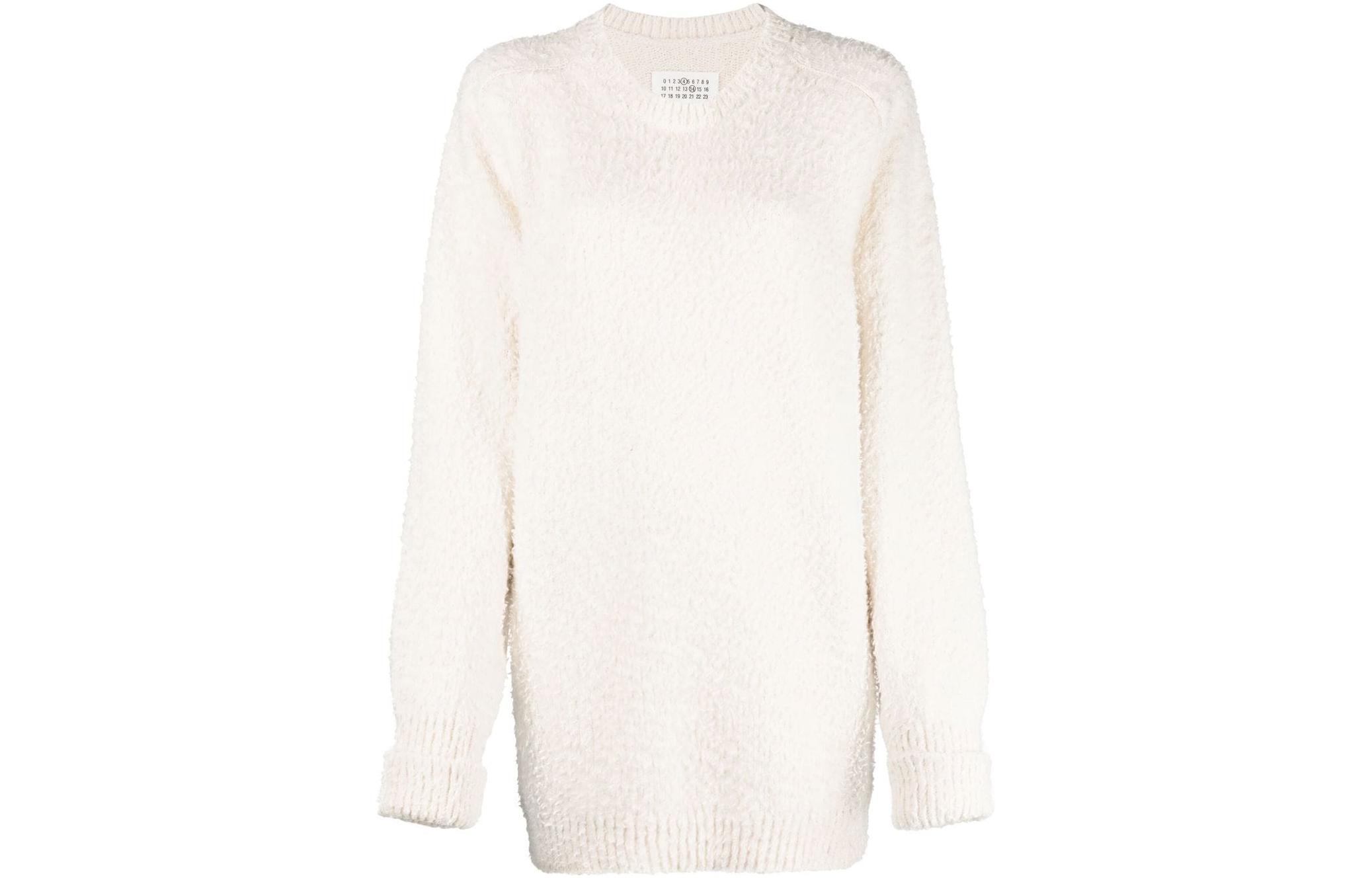 Order (W) Maison Margiela FW22 Sweater Leher Bulat Putih Minimalis. SI0GP0001S17664101