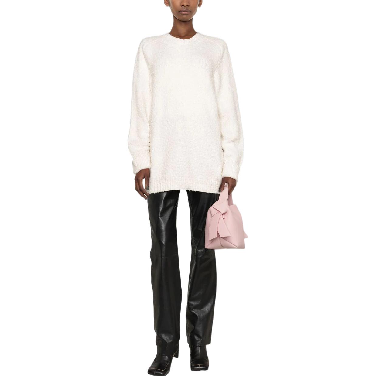 Lookbook (W) Maison Margiela FW22 Sweater Leher Bulat Putih Minimalis. SI0GP0001S17664101