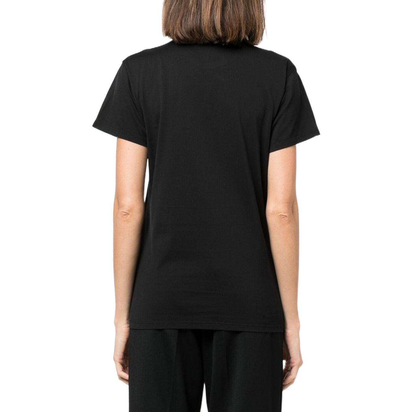 Shop (W) Maison Margiela FW22 Wanita Kaos Hitam Grafis Lengan Pendek Regular S51GC0516S22816900