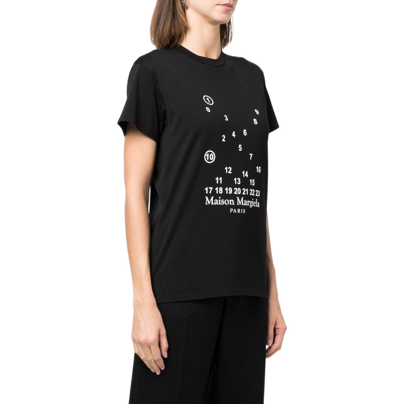 Purchase (W) Maison Margiela FW22 Wanita Kaos Hitam Grafis Lengan Pendek Regular S51GC0516S22816900