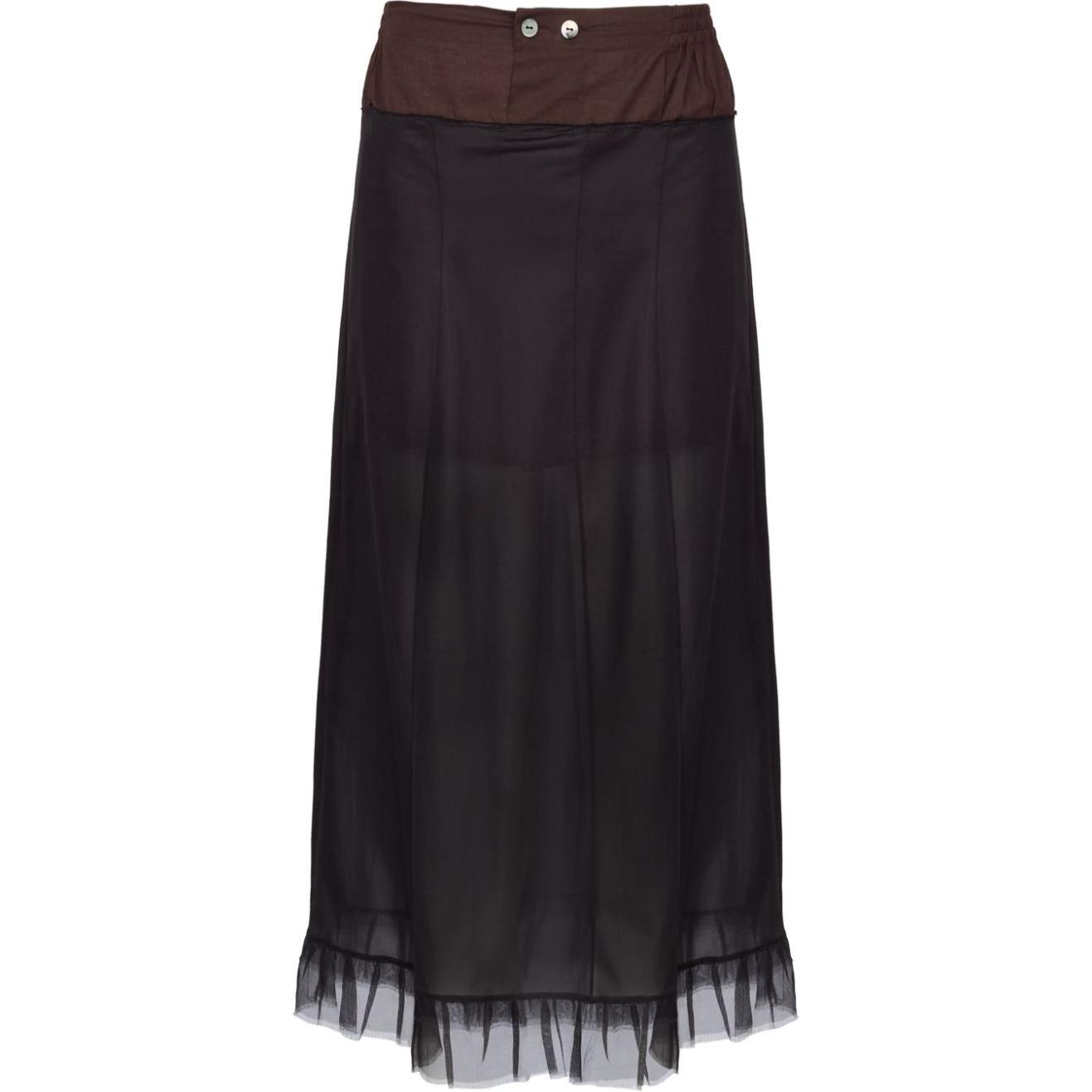 (Women) Maison Margiela FW24 Black Midi Ruffle Hem Casual Dress for Women S51ME0030MTJ023900