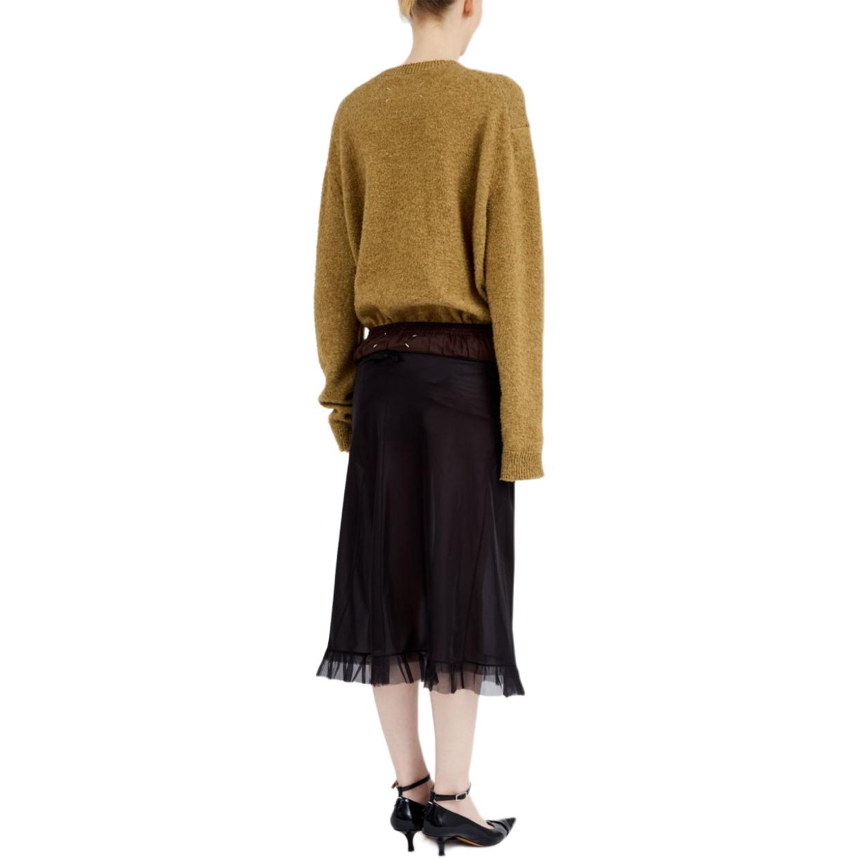 Sizing (W) Maison Margiela 女士黑色中长荷叶边休闲连衣裙 FW24 S51ME0030MTJ023900