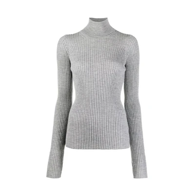 (Women) Maison Margiela Grey Turtleneck Ribbed Wool Sweater S51HA1072S17464854M