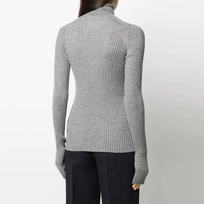 (W) Maison Margiela Abu-Abu Sweter Wol Turtleneck Rajut S51HA1072S17464854M Shop (W) Maison Margiela Abu-Abu Sweter Wol Turtleneck Rajut S51HA1072S17464854M