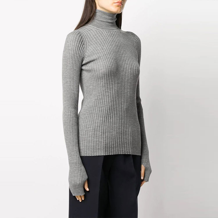 Purchase (W) Maison Margiela Abu-Abu Sweter Wol Turtleneck Rajut S51HA1072S17464854M