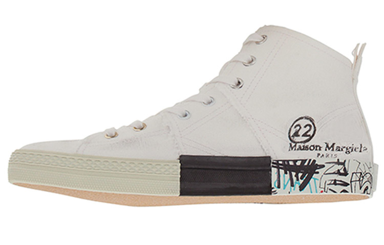 (Women) Maison Margiela High-Top Sneaker 'White Grey Graffiti' S58WS0127P1875T1016