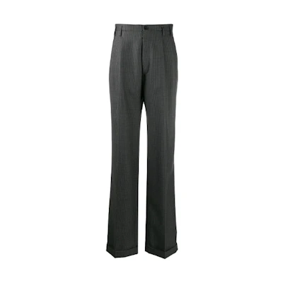 (Women) Maison Margiela High-Waist Wide-Leg Pants Grey with Stitch Logo. S51KA0521S53200002F