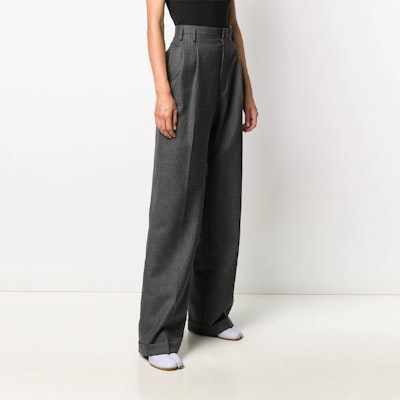 (W) 메종 마르지엘라 하이웨스트 와이드팬츠 그레이 스티치 로고. S51KA0521S53200002F Purchase (W) 메종 마르지엘라 하이웨스트 와이드팬츠 그레이 스티치 로고. S51KA0521S53200002F