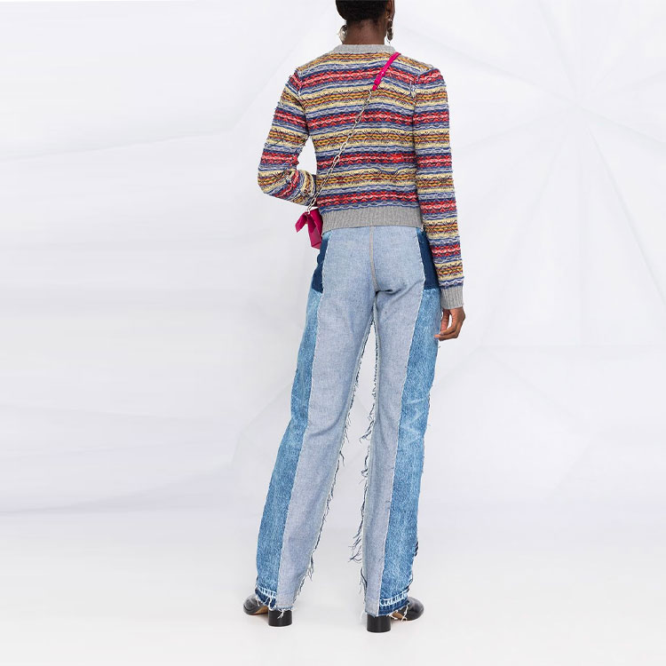 Shop (W) Maison Margiela 高腰拼接水洗蓝色牛仔裤 SS21 S51LA0137S30744