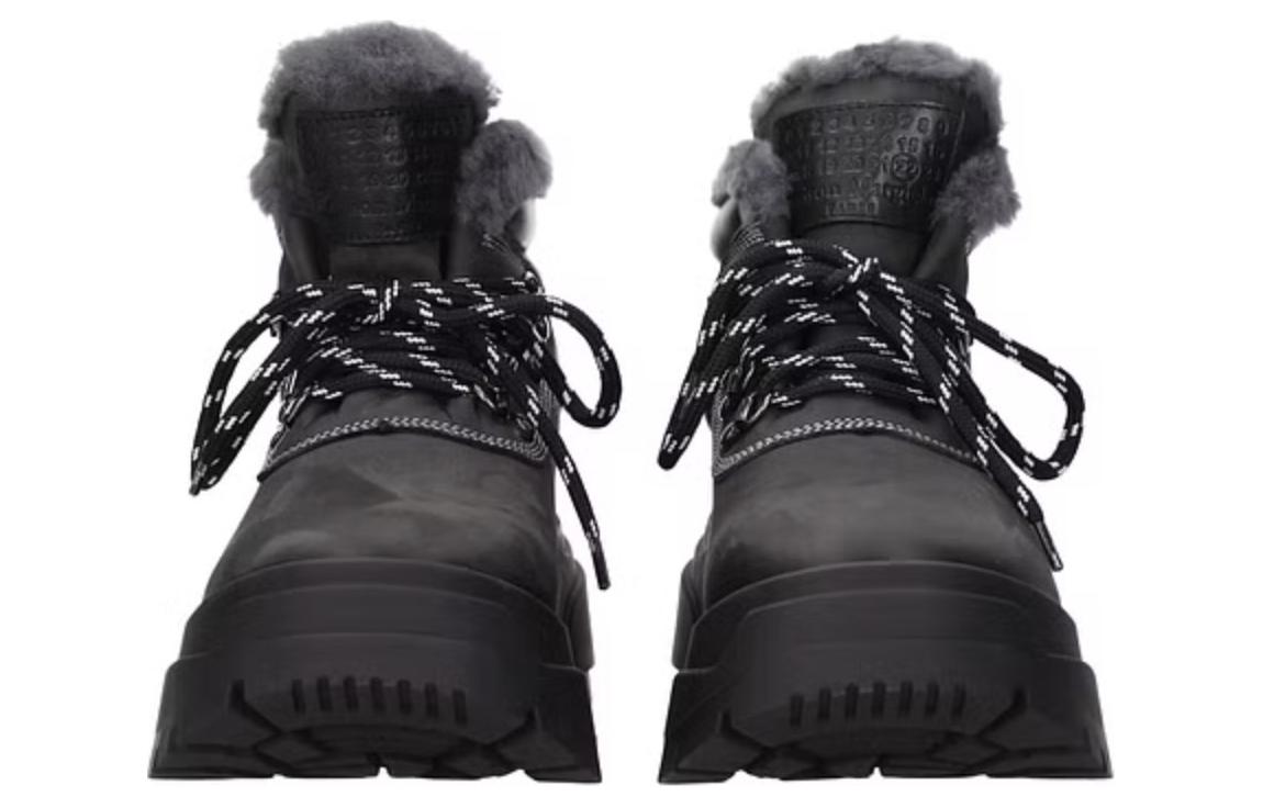 Lookbook 馬吉拉（Maison Margiela）羊毛內襯系帶馬丁靴 女款 灰色