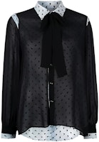 (Women) Maison Margiela Layered Printed Sheer Long Sleeve Shirt Black S51DL0358S53823002S (Women) Maison Margiela Layered Printed Sheer Long Sleeve Shirt Black S51DL0358S53823002S
