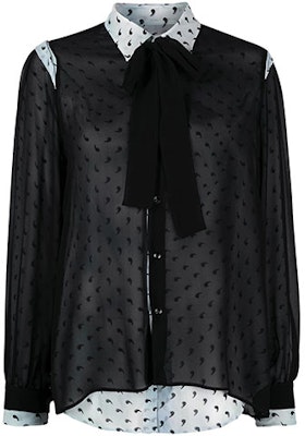 (W) Maison Margiela 黑色層次印花透紗長袖襯衫 S51DL0358S53823002S Order (W) Maison Margiela 黑色層次印花透紗長袖襯衫 S51DL0358S53823002S
