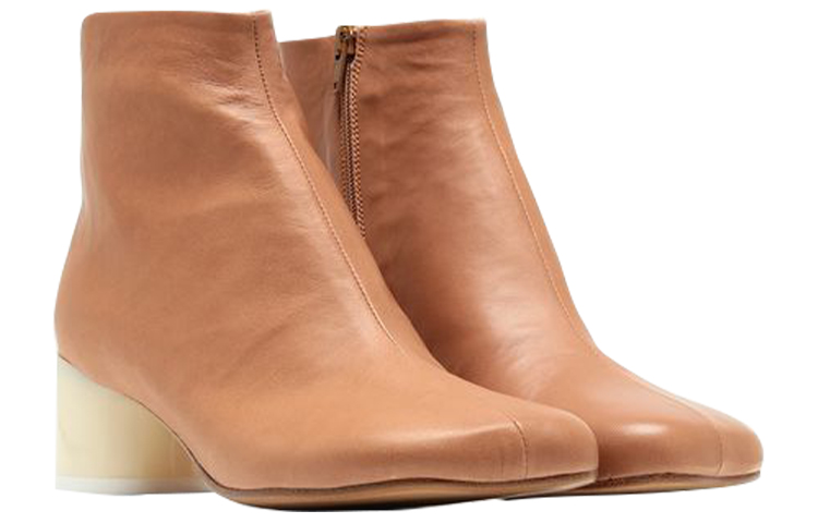 Order (W) Maison Margiela Sepatu Boot Kulit Coklat untuk Pergelangan Kaki S59WU0173P2721T2212