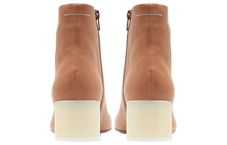 Lookbook (W) Maison Margiela Sepatu Boot Kulit Coklat untuk Pergelangan Kaki S59WU0173P2721T2212