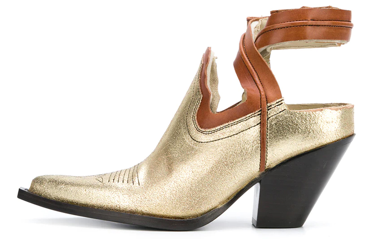 (Women) Maison Margiela Leather Ankle Boot 'Gold Hollow Cowboy' S39WP0052SY1192961