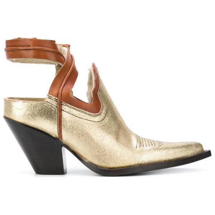 Order (W) Maison Margiela But Kasut Kulit Buku Lali 'Gold Hollow Cowboy' S39WP0052SY1192961