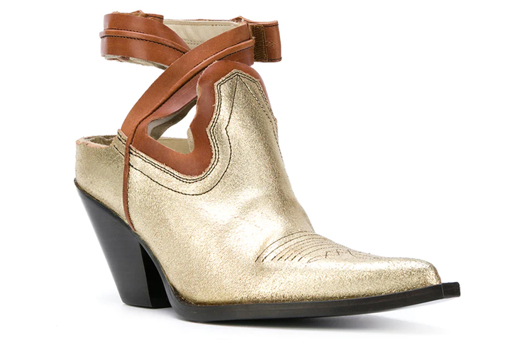 Lookbook (W) Maison Margiela But Kasut Kulit Buku Lali 'Gold Hollow Cowboy' S39WP0052SY1192961