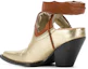 Shop (W) Maison Margiela But Kasut Kulit Buku Lali 'Gold Hollow Cowboy' S39WP0052SY1192961